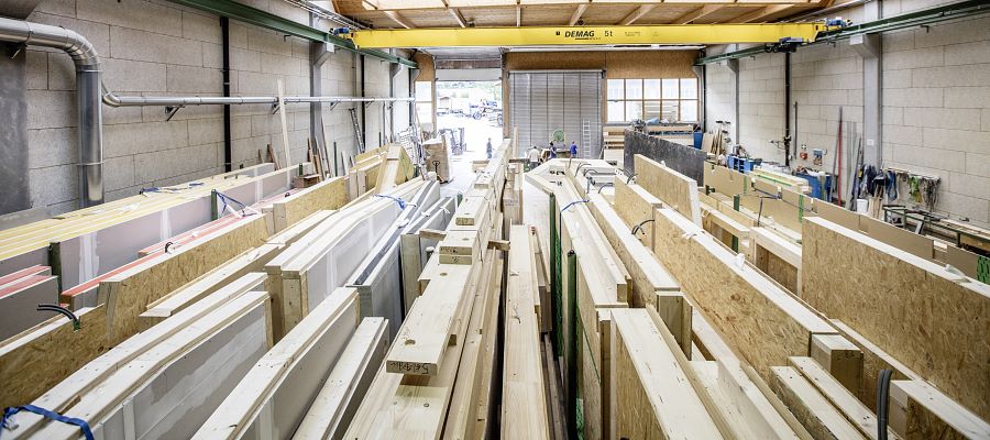 Produktion-Holzbau-Maier-Riegelhaus